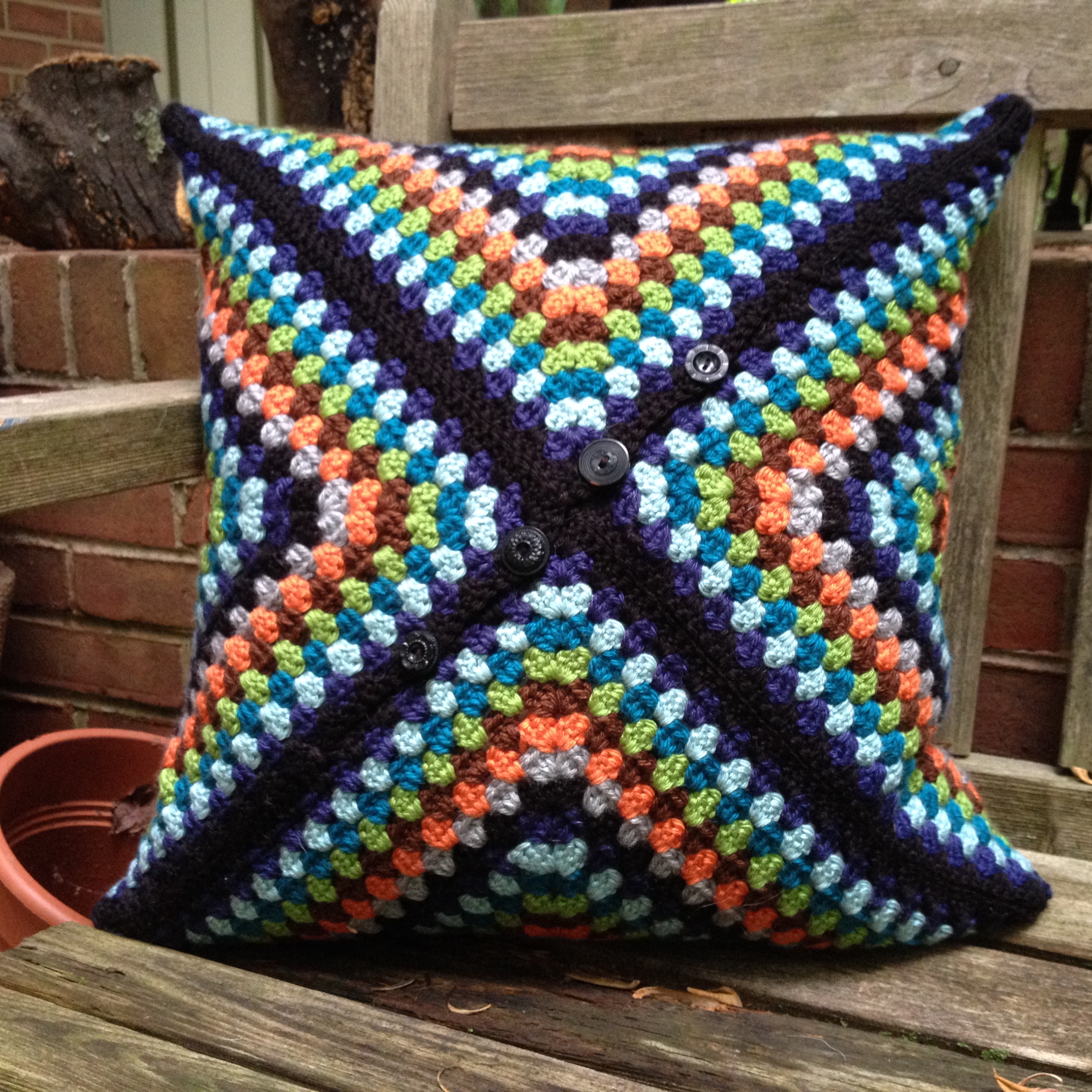 Back of Granny Square Pillow