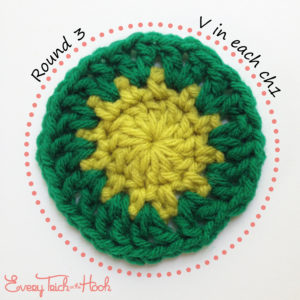 Marigold crochet afghan block pattern photo tutorial round 3